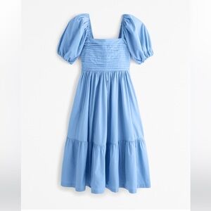 Abercrombie Women's Emerson Linen-Blend Puff Sleeve Midi Dress